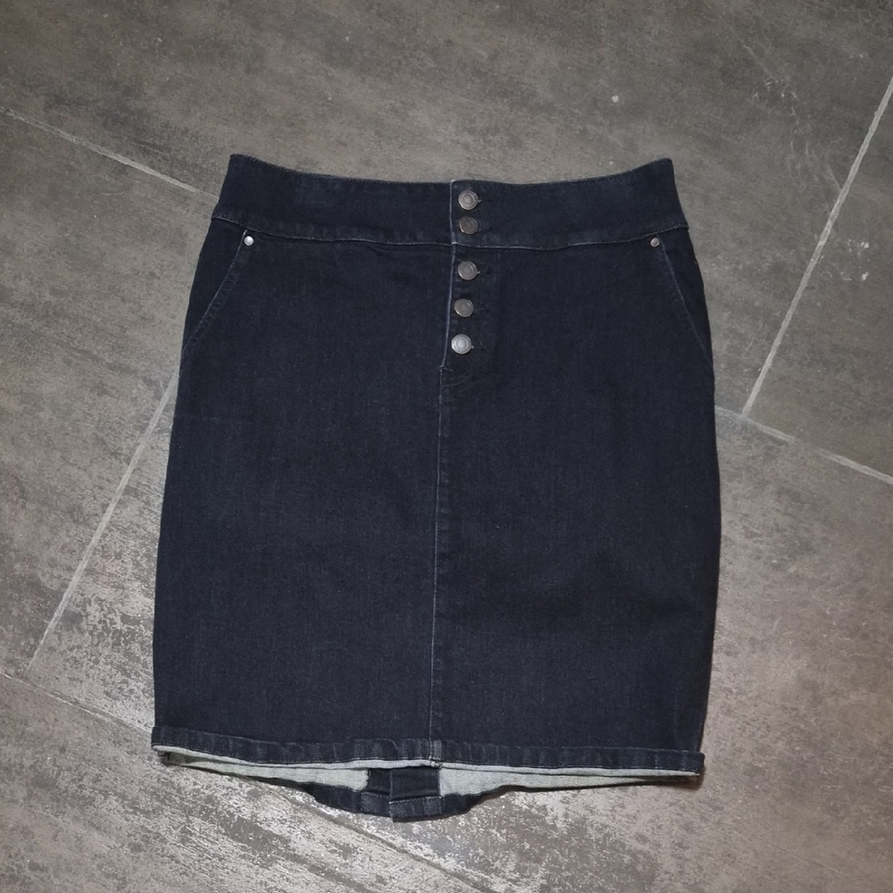 Prana Dark Denim Mini Skirt